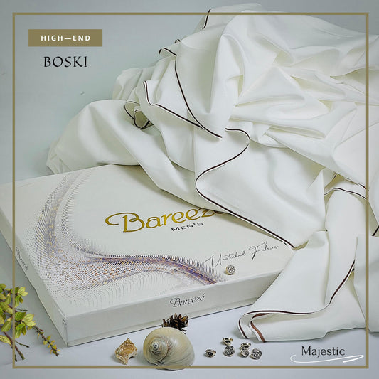 Breeze Men Microfiber Boski - Rich Cream Unstitched Suit