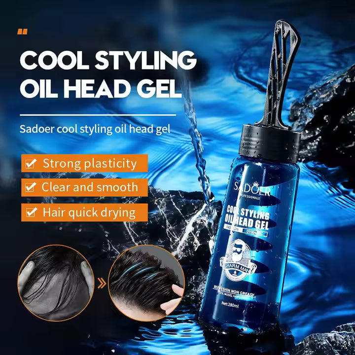 2 in 1 Hair Wax Gel with Wide Tooth Comb Men Long-lasting Fluffy Hair Styling Oil Hair Styling Cream Liquid Fluffy Comb 280ml